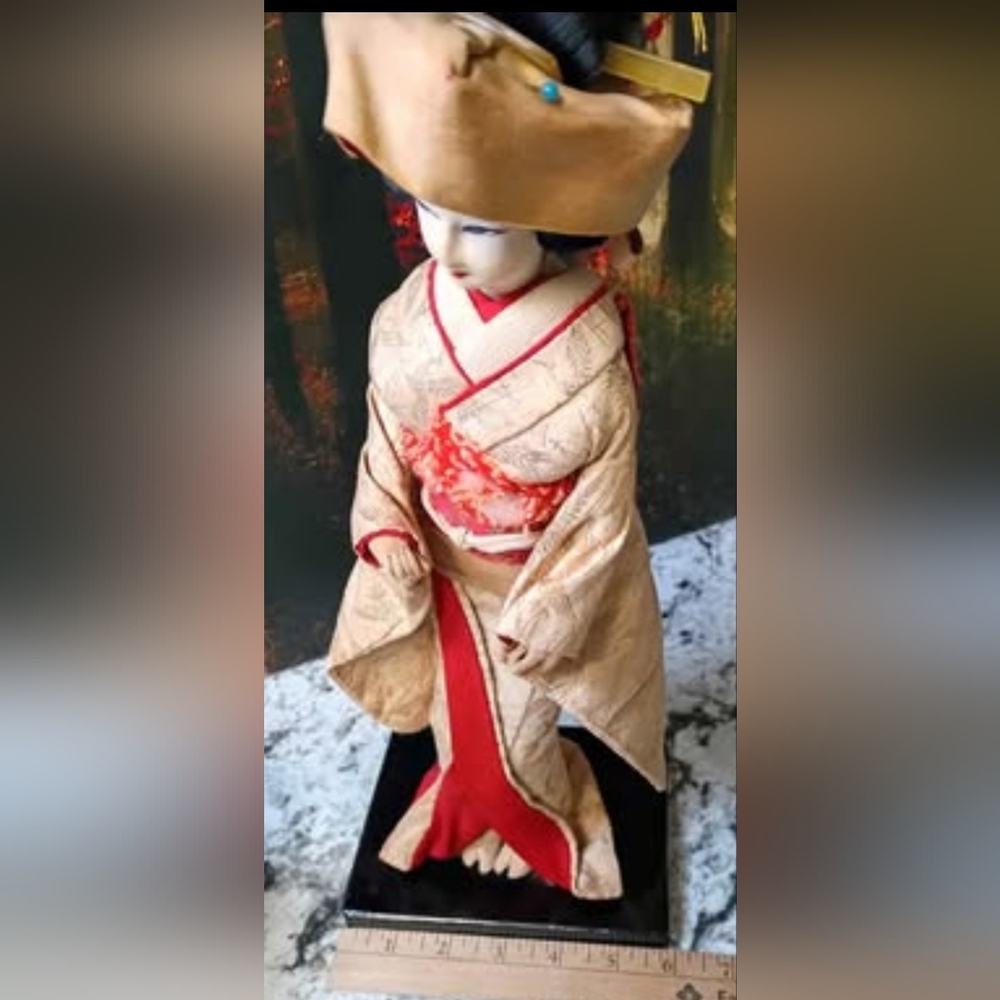 Vintage Geisha Doll 1960s Approximately 15" Tall
